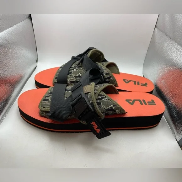 Fila mens army green slide sandals size 13 - Picture 1 of 9